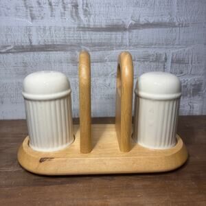 Vintage Ceramic Salt & Pepper Shakers Napkin Holder